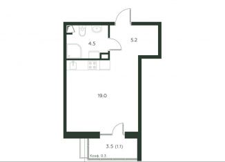 Квартира на продажу студия, 29.8 м2, деревня Лобаново
