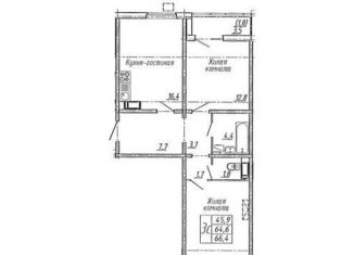 Продам 2-комнатную квартиру, 66.4 м2, Воронеж