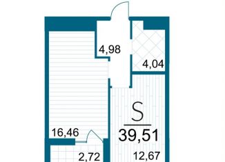 Продаю 1-комнатную квартиру, 39.5 м2, Тула, улица Маршала Полубоярова, 7
