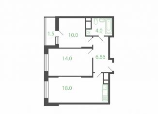 Продается двухкомнатная квартира, 54.7 м2, Котельники, микрорайон Новые Котельники, 20