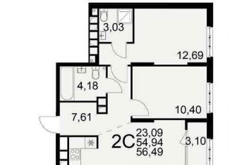 Продажа однокомнатной квартиры, 36.8 м2, Рязань