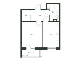 Продаю однокомнатную квартиру, 42.4 м2, деревня Лобаново, Новая улица