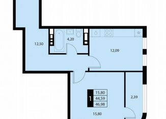 Продается 1-ком. квартира, 47 м2, посёлок городского типа Партенит, Санаторная улица