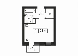 Продажа квартиры студии, 25.6 м2, деревня Скотное, Вересковая улица, 1к2