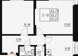 Продаю двухкомнатную квартиру, 55.2 м2, Татарстан