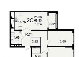 Продаю 2-ком. квартиру, 70.2 м2, Рязань, Льговская улица, 8