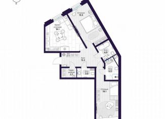 Продаю двухкомнатную квартиру, 78.1 м2, Санкт-Петербург, метро Горный институт