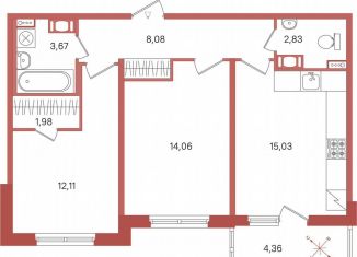 Продажа двухкомнатной квартиры, 59.9 м2, Сертолово