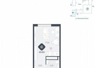Продажа квартиры студии, 24.9 м2, Тюмень