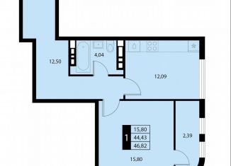 Однокомнатная квартира на продажу, 46.8 м2, посёлок городского типа Партенит, Санаторная улица