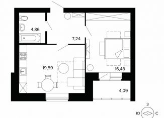 Продажа двухкомнатной квартиры, 52.5 м2, Берёзовский, улица Победы, 5, ЖК Уют-Сити