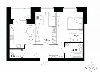Продаю 2-ком. квартиру, 59.3 м2, Берёзовский, улица Победы, 5, ЖК Уют-Сити