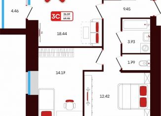 3-комнатная квартира на продажу, 64.5 м2, Октябрьский