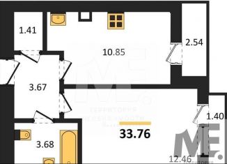 Продается 1-комнатная квартира, 33.8 м2, Калининград