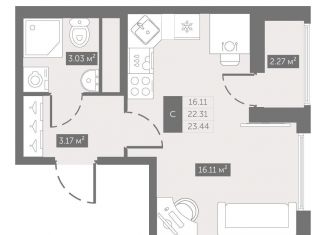 Квартира на продажу студия, 23.4 м2, посёлок Шушары