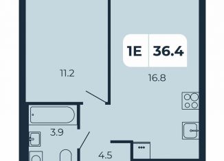 Однокомнатная квартира на продажу, 36.4 м2, поселок Верхнетемерницкий