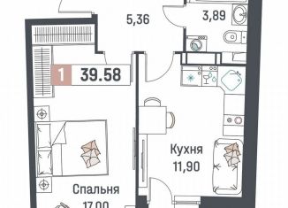 Продажа 1-ком. квартиры, 39.6 м2, Мурино, ЖК Авиатор