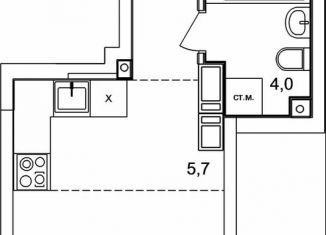 Продаю однокомнатную квартиру, 29.4 м2, деревня Анкудиновка, ЖК КМ Анкудиновский Парк
