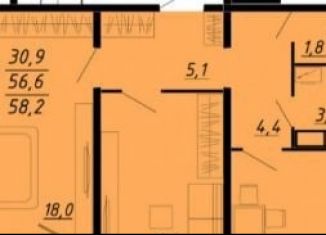 Продаю 2-ком. квартиру, 58.2 м2, Воронеж, Ленинградская улица, 17