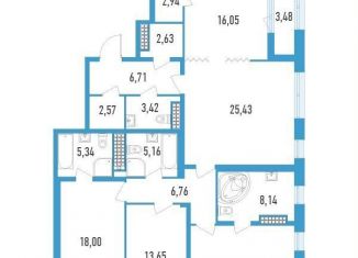 Продажа трехкомнатной квартиры, 139 м2, Санкт-Петербург, улица Типанова, 22, улица Типанова
