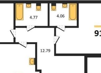 Продам 2-ком. квартиру, 91 м2, Воронеж