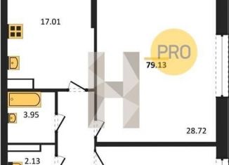 Продается 2-ком. квартира, 80.1 м2, Воронеж, Московский проспект, 132