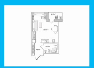 Продается квартира студия, 29.5 м2, посёлок Парголово, Михайловская дорога, 6