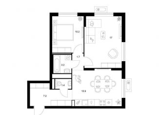 Продам 2-ком. квартиру, 56.6 м2, Ярославль, ЖК Волга Парк, жилой комплекс Волга Парк, 2В