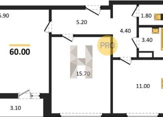 Продам двухкомнатную квартиру, 60 м2, Воронеж, Ленинградская улица, 17