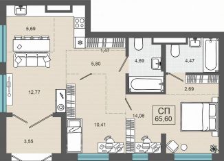 Продается двухкомнатная квартира, 65.6 м2, Тюмень