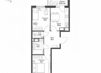 Продам 2-комнатную квартиру, 48.8 м2, посёлок Шушары