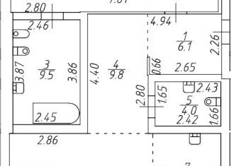 Продажа 2-комнатной квартиры, 93.8 м2, Санкт-Петербург, набережная Кутузова, 4