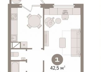Продам 1-ком. квартиру, 42.5 м2, Тюмень, Калининский округ, Арктическая улица, 1к1