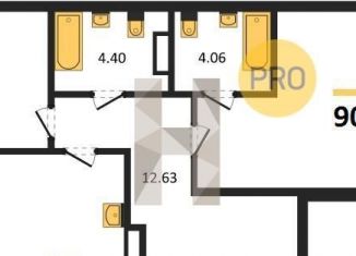 Продается двухкомнатная квартира, 90.4 м2, Воронеж