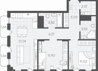 Продажа 2-комнатной квартиры, 74.5 м2, Тюмень, улица Вадима Бованенко, 7