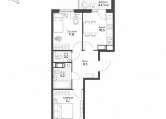 Продаю 2-комнатную квартиру, 48.8 м2, посёлок Шушары