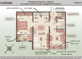 Продается 3-комнатная квартира, 61.1 м2, Пензенская область
