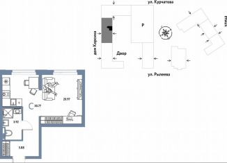 Продается квартира студия, 30.8 м2, Тюмень, Краснооктябрьская улица, 10к1