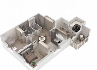 Трехкомнатная квартира на продажу, 68 м2, посёлок городского типа Молодёжное