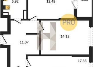 Продается двухкомнатная квартира, 64.5 м2, Воронеж