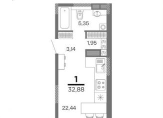 Однокомнатная квартира на продажу, 32.9 м2, Крым, Московское шоссе, 11