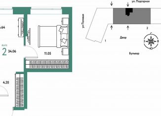 Продам двухкомнатную квартиру, 34.1 м2, Тюмень