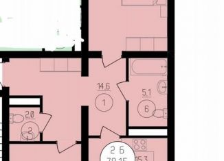 Продаю двухкомнатную квартиру, 78.2 м2, Грозный, улица У.А. Садаева, 14, 1-й микрорайон