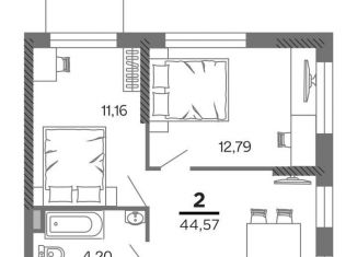 Продается 2-ком. квартира, 44.6 м2, Рязань
