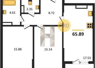 Продажа 2-комнатной квартиры, 65.9 м2, Воронеж