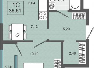 Продаю 1-комнатную квартиру, 36.6 м2, Тюмень