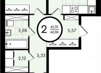 Продаю 2-комнатную квартиру, 63 м2, Тюмень, ​улица Александра Звягина, 3