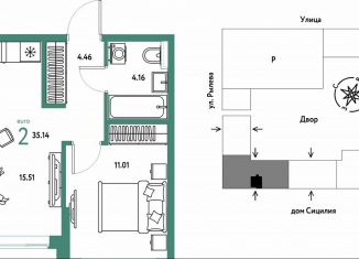 Продаю двухкомнатную квартиру, 35.1 м2, Тюмень, Ярославская улица, 9к1