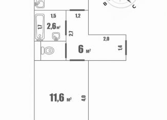 Однокомнатная квартира на продажу, 34.6 м2, Тамбов, Тулиновская улица, 8