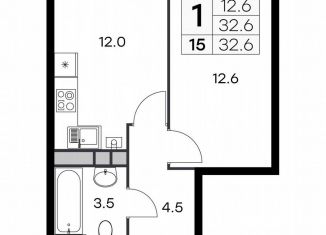 1-комнатная квартира на продажу, 32.6 м2, Нижегородская область